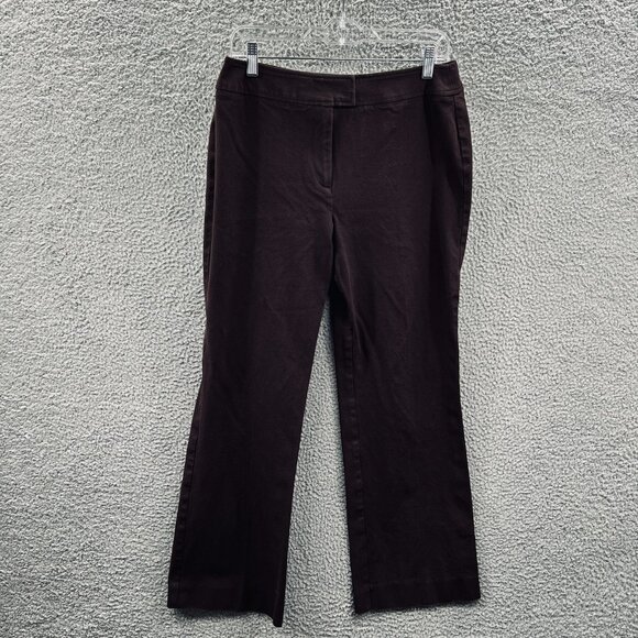 Chicos Pants Womens 1.5 Brown Straight Leg Mid Rise Classic Fit Career Workwear - Picture 1 of 8